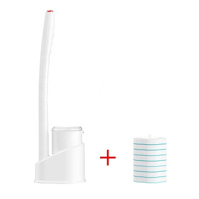 2020 Bathroom Plastic Cleaning With Holder Silicon Clean Replacement Disposable Toilet Brush