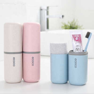 Easy to travel natural wheat incense portable brushing cup travel set eco-friendly material wash cup